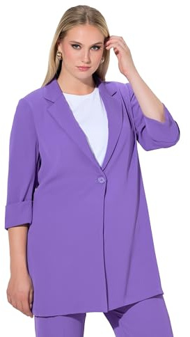 Ulla Popken Blazer, Cuello con Solapa, Botones, Manga 3/4 Lila 50+ 836165830-50+