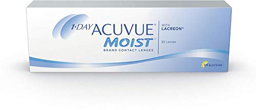 Johnson & Johnson 1-Day Acuvue Moist (30 Stk.) - Sphärische Kontaktlinse - Weich - Blau - UV-Schutz - 58% Wassergehalt - Dioptrien: -3.25 / Radius: 9.00 / Durchmesser: 14.20