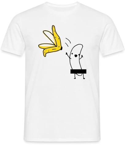 Spreadshirt Striptease Banane Zensurbalken Männer T-Shirt, XXL, Weiß