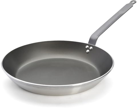 DE Buyer - Runde Pfanne mit Antihaftbeschichtung Choc aus Aluminium – Durchmesser 40 cm, Silber