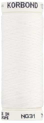 Korbond 500 m vit polyester 5 x 100 m rulltråd för handsymaskiner – ingen krympning – perfekt för lagning, skräddarsydd, quiltning, hantverk, reparationer och utsmyckning