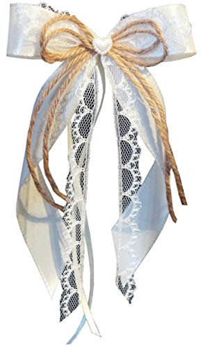 Unser schönster Tag Antennenschleifen zur Hochzeit Liesl SCH0150 Vintage im 10er Set - Shabby Spitze Landhaus Weiss