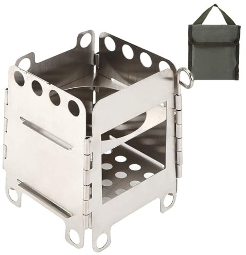 Mini Holzvergaser Faltbar Tragbar, Alkoholkocher Und Hobo Kocher Campingkocher Holzofen, Faltbar Tragbare Holzherd Leicht Herd Für Outdoor-Aktivitäten, Kochen, Wandern, Picknick, BBQ
