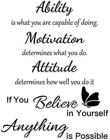 Outus 2 Sheets Inspirational Wall Decals, Motivational Positive Stickers