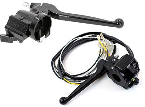 Set 1x Schaltereinheit Lenker links mit Kupplungshebel, 1x Bremsarmatur mit Bremshebel, Chokehebel, Einstellschraube für Simson S51 S53 S70 S83 SR50
