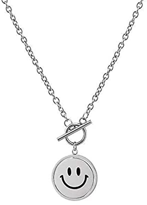 HCMA Double Face Anhänger Halskette für Frauen Ausdruck Smiley Halsketten Männer Titan Stahl Hip Hop Schmuck Freunde Geschenke