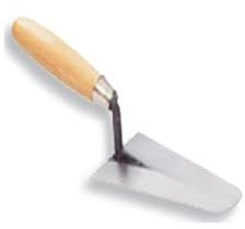 Cazzuolino a Punta Tonda, Acciaio Temprato, Misura 14 cm, Manico in Legno