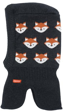 maximo Cotton Fox Schlupfmütze Kindermütze Wintermütze Schalhaube Kinder - Made in Germany Winter Herbst-Winter - 49 cm anthrazit