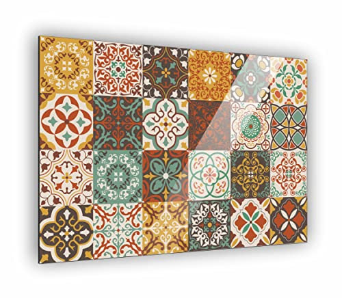 Küchen Spritzschutz Fliesenmuster in verschiedene Größen | Küchenrückwand | Aluverbund | Fliesenschutz | Paneele | Küchenfliesen | Fliesenspiegel | Rückwand (Aluverbund 60x40cm, Fliesenmuster #3)