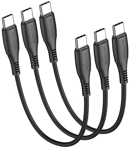 HOTNOW Cable USB C a USB C 30cm 3PACK,Cable USB C de Carga rápida 60W. | cable usb-c a usb-c para iPhone 17, 16, Galaxy S25, S24, Air 2020, iPad Pro, Power Bank y otros dispositivos de carga rápida