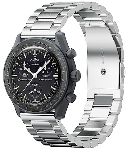 Armband für Moonswatch-Uhr, Metallarmband kompatibel mit Omega X Swatch Moonswatch Speedmaster/Rolex/SEIKO usw. 20mm Uhr, Schnellwechsel Swatch Omega Moonswatch Edelstahl-Ersatzarmband.
