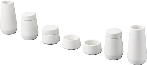 Yamazaki 8189 Heiliger Schatz, 7-teilig, weiß, ca. B2,0 x T2,0 x H9,4 cm (5 x 5 x 9,5 cm) (Sakakidatsu), Turmkeramik, Offering, 2 Paar Sakakidatai, 2 Paar Flaschen, 1 Punkt, 2