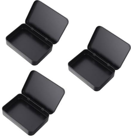 Boîte de Cartes de Jeu Rectangulaire 3 Pièces en Fer Noir
