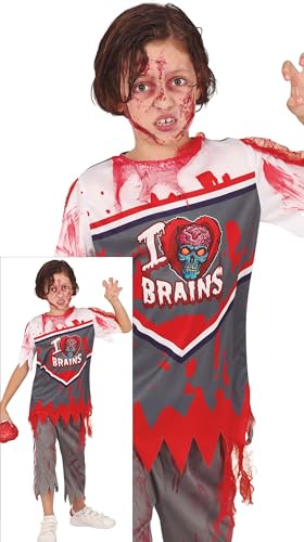 FIESTAS GUIRCA Zombie Quarterback kostym för pojkar - Rugby American Football High School Uniform - Halloween-kostymer för barn i åldrarna 5-6 år