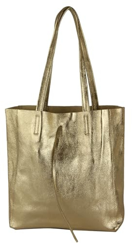 modamoda de T253 Damen Leder Henkeltasche mit Innentasche, handmade in Italy