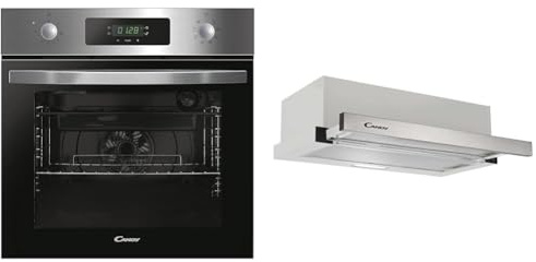Candy FIDCP X625 L, Horno Multifunción, 70L, 1 Bandeja y 1 Rejilla, Ventilador Radial, Limpieza Aqua & CBT6130/3X, Campana Telescópica 60 CM, 2 Niveles de Potencia, 125W, 264M3/H, Filtros de Carbon