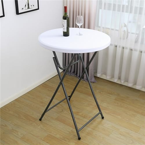 Highdi Einfarbig Elastische Tischdecke Rund Abwaschbar, Spanntischdecke Rund Gartentischdecke Outdoor Round Tischdecke mit Gummizug für Esszimmer, Küche und Picknick (ф80cm,Weiß)