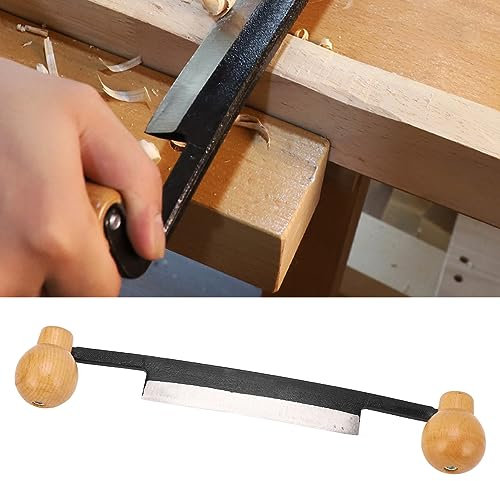 Draw , Double Anti Slip Wooden Handle, Incisive Tungsten Steel Blade for Carpentry Bark Removal, Practical Woodworking Tool with Log Handle