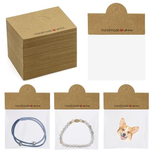 LELE LIFE Lot de 150 sacs d'emballage de bijoux, cartes de présentation et petits sacs transparents pour la vente de bracelets et boucles d'oreilles