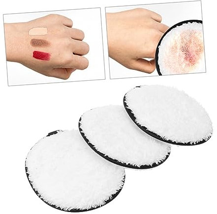 Baluue 3stücke Mikrofaser-make-up-entferner-pads Wiederverwendbare Gesichtsreinigungstücher Waschbare Stoffpads Für Augen-make-up Foundation Lippenstift Und Mehr Natürlich Für Hauttypen