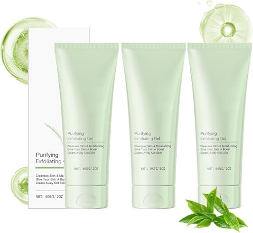 3 PCS Purifying Exfoliating Gel, Deep Cleansing Face and Body Exfoliating Scrub Gel, Moisturizing Cleanser for Men and Women, 60ML