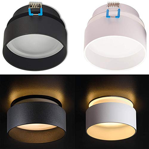 6x LED Einbaustrahler Set mit Licht-Effekt MR16 rund weiß 7 Watt kaltweiß 12V - MR16 Einbau-spot als Deckenleuchte Einbauleuchte 67mm Bohrloch Decken-Strahler Einbau-lampe Deckenspot