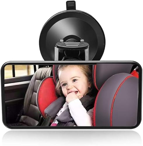 Auto Baby Spiegel Einstellbare Rücksitzspiegel für Babys,rückspiegel mit saugnapf,Rücksitzspiegel, Rückspiegel mit Gefederten Clips, Glas-Spiegel, 360° Drehbar, Rücksitzspiegel Baby für Meisten Auto