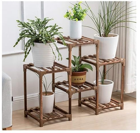 Étagère d'angle en forme d'échelle, support for plantes d'intérieur, support for pots de fleurs en bois, support for pots de fleurs, étagère d'affichage, support for pots de fleurs, matériaux en bois,