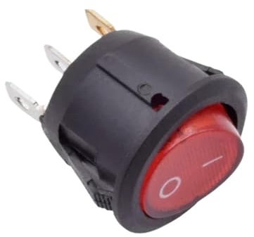 Interrupteur à Bascule Rond de 20 mm, on/Off, KCD1-101, Demi-Rond, unipolaire, 12 V, 220 V, Rouge, Vert, Bleu, Jaune, Noir(Total Round Switch,Yellow_220V)