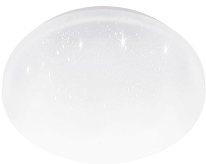 Eglo Plafonnier LED pour salle de bains Pogliola-E, lampe en saillie effet | crystal, éclairage de plafond, spot en métal et plastique blanc, blanc chaud, IP44, Ø 26 cm
