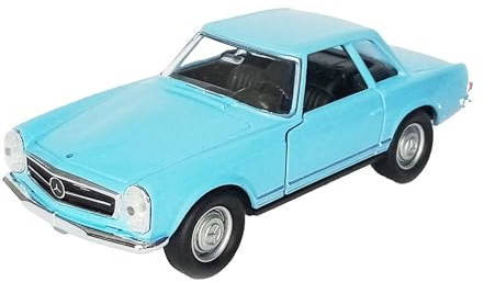 Mercedes-Benz 1963 230SL Modellauto aus Metall Modell Auto mit Rückzugmotor Spielzeugauto Welly 4-Varianten 3 (Hellblau)