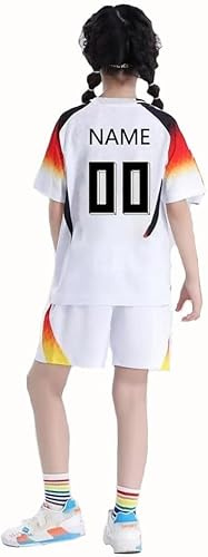Personalisierte Fußball Trikot Kinder und Männer 24/25Junge Hause/Auswärts Fußball-Trainingsset,Personalisierung Namen & Nummer mit T-Shirt Shorts und Socken Fußballgeschenke für Jugend