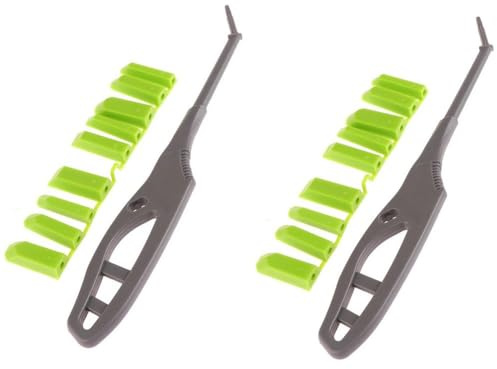 Helilyco 2PCS Glass Glue Angle Scraper Sealant Spreader Finishing Tool for Shower Tile, Grey and Green