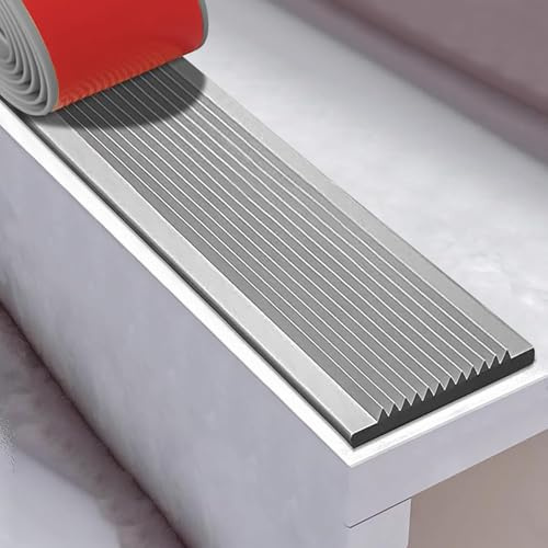 CVFOMBN Grau,W:3cm/1.18in, 3M Treppenkantenprofil Selbstklebend, Treppenkantenleiste, Vinyl-Treppenkanten, Flexible Streifen-Stufenkante für den Außen- und Innenbereich