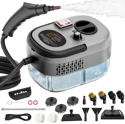 Rewing Steam Cleaner Handheld Steam Cleaner 1.2L Water Tank, 15s Fast Heating, with 14 Accessories, for Multi-Surface Stain Removal, Perfect for Stain Removal, Car, Sofa, Bathroom