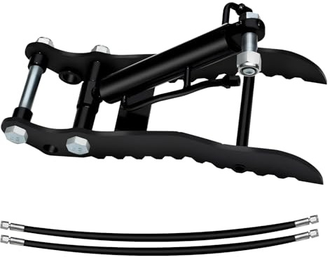 Tnfeeon Clamp/Holder de Pouce Hydraulique, Accessoire Hydraulique pour Mini-pelle en Acier Mn avec 2 Tuyaux M14 pour une Manipulation Polyvalente des Matériaux sur les Chantiers de Construction