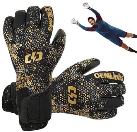 Masoog Gants De Football pour Gardien De But - Élastiques Confortables Haute Performance Réutilisables - Protection des Doigts Gants de Football - pour Garçons, Filles, Adultes, Adolescents Et