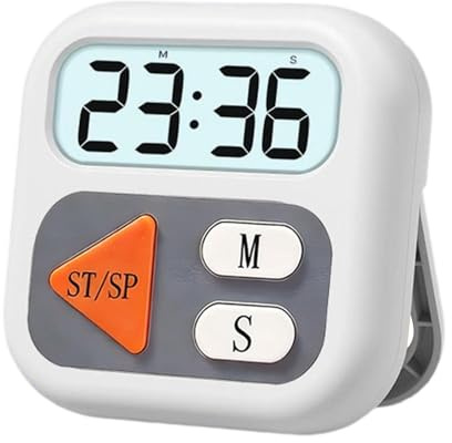 Kitchen Timer Cooking, LCD Digital Quiet Alarm Timer Watch, Portable Cooking Countdown Clock, Baking BBQ Grilling Study Workout Clock Gadget, Home Office Chef Senior Kids Time Management Tool