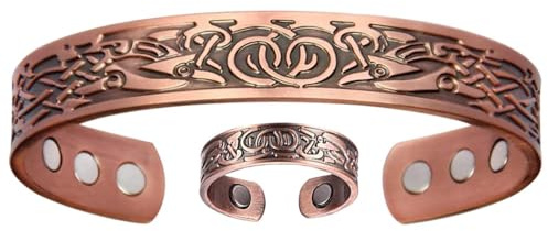Magnetiskt koppararmband, blommönster, modesmycken, tillbehörsutrustning med smart stil, verktygshjälpare för daglig användning, omvårdnadsberlock, armbandshjälpare för mamma pappa flickvän fru man