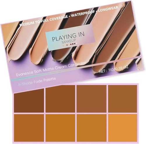 Palette di correttori Pimby, palette di 8 tonalità di correttori in crema soft matte, palette di fondotinta idratante e waterproof per una copertura intensa, cremosi e non irritanti,Dark color
