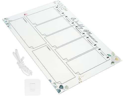 USHOBE Abwischbarer Acryl Monatsplaner zum Aufhängen mit Wiederverwendbarer Oberfläche und Transparenter Acryl Schreibtafel für Tägliche Notizen und Schnelle Planung