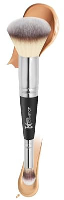IT Cosmetics Heavenly Luxe Complexion Perfection Foundation Make Up Brush #7, Double-Ended and Multi-Use for Seamless Application
