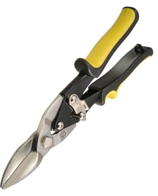 CFH Blechschere BS 762 – links, rechts und gerade schneidend, präzise Radien- und kurze gerade Schnitte in dünnen Metallblechen bis 0,45 mm, selbstöffnend, Softgrip-Griffe mit Abgleitschutz