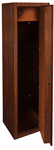 dirty pro tools™ DELUXE MODEL 6 GUN 3 SCOPED CABINET IN WOOD EFFECT FINISH WITH BUILT IN AMMUNITION SAFE SHOTGUN RIFLE EXTRA DEEP AND WIDE