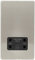 AET SLSHABL Screwless Satin Chrome Flat Shaver Socket Black Insert, 230 V