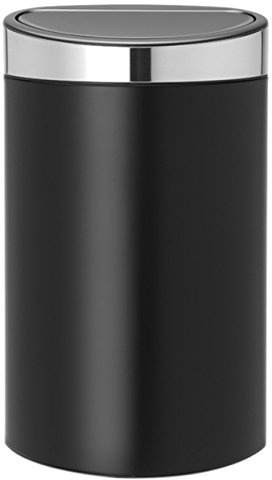 Brabantia 114847 Touch Bin New mit herausnehmbaren Kunststoffeinsatz, 40 L, Edelstahl, schwarz matt, 32.8 x 48.3 cm