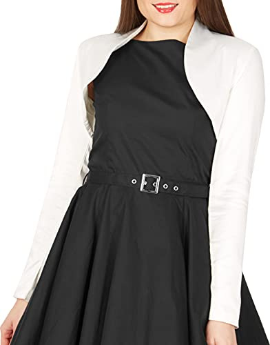 BlackButterfly Coprispalle Donna Raso Foderato Collo | Alzato o Rivoltato, Davanti Aperto, Da Infilare, Spalline Interne, Matrimoni e Cerimonie, Taglie XS-5XL