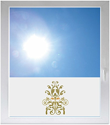 INDIGOS UG - Fensterfolie Blickdicht Ornament - 800x500 mm - Sonnenschutzfolie Fenster - Sichtschutzfolie Fenster Bad, Küche, Fenster, Milchglasfolie