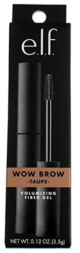 e.l.f. Wow Brow Gel, volumizzante, modulabile, ibrido cera-gel, crea sopracciglia piene e voluminose, fissa le sopracciglia, Taupe, infuso con fibre, 3,5 g