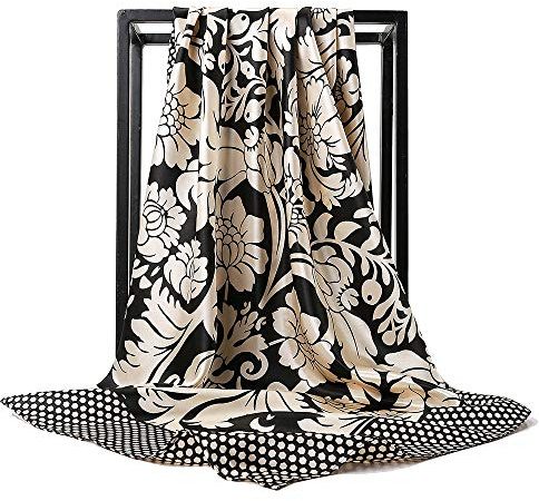 Ecroon Schal Kopftücher Halstuch Elegante Schal Frauen Elegant Seidenschal Business Seidentuch Scarf Bandana Taschentuch Ansatz Handgelenk Verpackungs